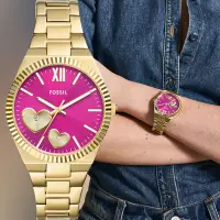 在飛比找Yahoo奇摩購物中心優惠-FOSSIL Scarlette 情人節推薦 桃心手錶 女錶