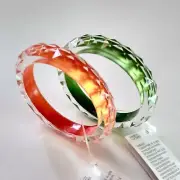 Girls Gymboree Batik Summer Sparkle Orange & Green Bangle Bracelets Set of 2