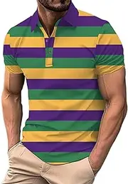 [Generic] Men's T Shirts Casual Summer Carnival Casual Short Sleeve Button Lapel Solid Color Short Sleeve T Shirt Top Valentine Day Shirt