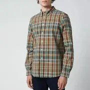 Paul Smith Men's Long Sleeve Plaid Shirt multi green Size S MSRP $175