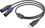 SZLliyxs USB-C to Dual XLR Male Cable, 6.6ft, Electronic Cable for Laptop, Tablet, Amplifier, Smartphone, Speaker