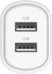 Cygnett PowerPlus 12w Dual Port Wall Charger White