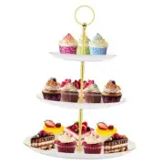 Cupcake Stand Holder - 3 Tier Cup Cake Dessert Tower, Plastic Tiered White