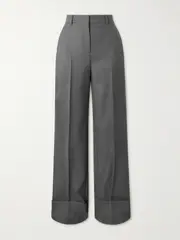 [Valentino Garavani] Valentino Garavani - Wool-twill Straight-leg Pants - Gray - IT46 IT 46 Gray