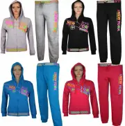 WOMENS LADIES NYC NEW YORK HOODED TRACKSUIT TOP JOG TROUSER 8 10 12 14
