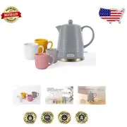 1.2L Ceramic Electric Kettle Set with Auto Shut-Off & Stylish Cups in 4 Colors