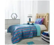 New YOUR ZONE SALT WATER GLIMMER THROW 50" X 60" REVERSE FLEECE Teal Blanket