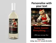 2 x Personalised Wine Label - Adult Christmas Gift - Secret Santa - Santa knows