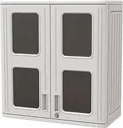 ADDOK Wall Storage Cabinet with Metal Shelf, 29"x30" Resin Storage Cabinet Wall Mounted for Indoor & Outdoor, Versatile Shed/Cabinet for Bathroom Laundry Bedroom Closet Pantry Organizers and Storage