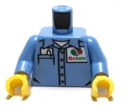Lego - Minifigure Torso - Blue Mechanic Shirt, Pocket, Pen, Octan Logo
