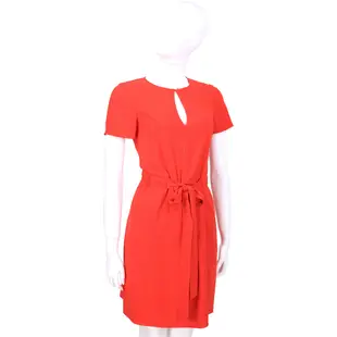 MOSCHINO 紅色綁帶設計短袖洋裝