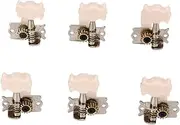 Classical Guitar Tuning Peg White Plastic Exquisite Metal 3L3R Peg Tuner Replacement for Elegant Classic Instrument