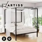 Artiss Metal Bed Frame Bed Base Double Queen Four-pouster Classic Bed POCHY
