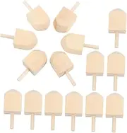 Unfinished Wooden Spinning Tops 15pcs Hanukkah Dreidels DIY Craft Kit Paintable Hand Painted Craft for Boys and Girls Adults