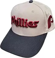 Mitchell & Ness Philadelphia Phillies MLB Off Word Pro Snapback Hat Cap - Off White, Off-white, One Size