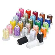 Polyester Embroidery Thread, 28 Spools Embroidery Sewing Machine Thread, 500M...