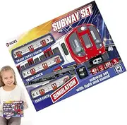 Train Set,Educational Electric Train | Educational Electric Retro Subway Playset with Light and Sound for Kids Aged 4-10 Years Old