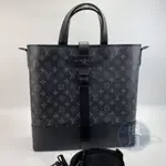 LOUIS VUITTON M45914 晶片款 黑原花方形托特包 兩用 2WAY 手提包 精品包 斜背包 百搭 配件