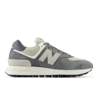 在飛比找momo購物網優惠-【NEW BALANCE】574 男女段 灰色 D楦 麂皮 