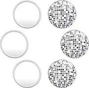 YQQYG 6 Pcs Disco Ball Compact Mirror, Disco Party Favors Mini Mirror, Mini Disco Balls Makeup Mirror Vintage Round Compact Mirror, Pocket Mirror for Girls Women
