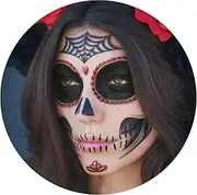 Tattoocrew 2 x La Catrina Halloween Face Temporary Tattoo, Dia de los Muertos