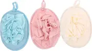 MOTHNUR 3pcs Exfoliating Bath Towel Set Soft and Skin Friendly Includes Bath Ball and Scrubbing Towel for Gentle Cleaning and Massaging for Home and Travel Use