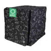Rocketman Dog Crate Cover, 100% Cotton Canvas Cover with 2 Roll-Up Panels, Id...