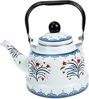MUCKLILY Enamel Tea Kettle Thickened Water Boiling Pot for Induction Gas Stoves Lightweight Kitchen Kettle for Tea Brewing and Relaxation