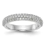 0.56ct. CZ Solid Real 14K White Gold Micro Pave Wedding Band Ring