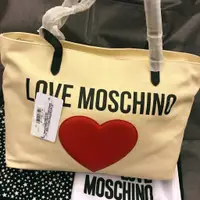 在飛比找蝦皮購物優惠-LOVE MOSCHINO 愛心logo帆布托特包