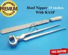 Farrier Hoof RASP 19" double sided with Hoof Nipper 15" Horseshoe Sole Trimmer