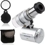 Mini 60X Microscope Magnifying Loupe with 10X Folding Pocket Magnifier