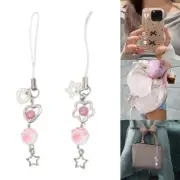 Cute Cat Paw Beaded Keyring Acrylic Bead String Card Album Mobile Phone Lanyard