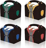 [RIGHTA TECH] 12 Packs Wizard Costume Treat Gift Boxes Wizard Theme Birthday Party Gift Box Wizarding World Halloween Candy Goodie Cardboard Boxes with Handles for Snacks, Wizard Cloak Robe Birthday