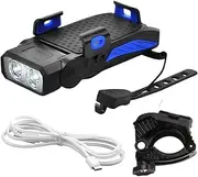 Phone Holder Bike Lights - Safety Light Ultra Bright with Sound - Powerful Bicycles Headlight Alarm Bells Handlebar Lighting for Enthusiasts and Beginners