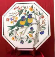 Bird Pattern Corner Table / Marble Side Table Top / Coffee Table for Cafeteria