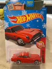 Hot Wheels Red Aston Martin 1963 DB5 Then And Now Snowflake Card!