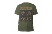 Led Zeppelin Unisex Adult Symbols & Squares T-Shirt (Green) - UTPH1365