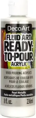 DecoArt FluidArt Ready-To-Pour Acrylic Paint 8oz-Pearl Metallic DFA-154