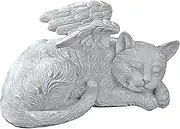 Cat Memorial Gifts, Pet Memorial Stone Statue, Memorial Garden Ornaments, Pet Angel Sleeping Cat Memorial Stone Statue, Mini Animal Statue For Garden Tombstones Or Lawn Decoration