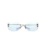 [Miu Miu] Miu Miu Logo-appliqué Sunglasses ONE SIZE GOLD/BLUE