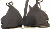 Isabella Rose Women's Paradise STrappy Sides Triangle Bikini Top sz M Black