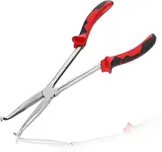 LEONTOOL 11-Inch Long Reach Hose Grip Pliers with Serrated Jaws, Spark Boot & Plug Removal Pliers for Car