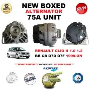 FOR RENAULT CLIO II 1.0 1.2 BB CB D7D D7F 1999-ON NEW 75A ALTERNATOR UNIT
