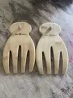 Totally Bamboo Salad Hands Bamboo Salad/Pasta Server Set Wooden Serving Claws