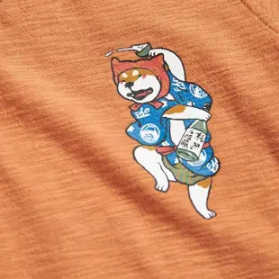 【EDWIN】江戶勝 女裝 勝太郎系列 酒醉太郎短袖T恤(黃褐色)