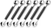 Melon Baller Scoop - Double-Sided Watermelon Scooper Spoon - Ice Cream & Fruit Baller Scoop Stainless Steel with Plastic Handle, 6 Pcs