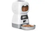 Automatic Feeder for Dogs and Cats with Automatic Feeding Schedule, 1-4 Dry Meals, 3.5 Liter Pet Feeder for Cats and DogsWhite Button