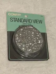Conair Standard View Compact Mirror #41889 Silver Glitter New