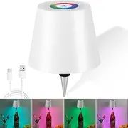 Wireless Bottle Lamp 2000mAh, RGB Mode & 3 Color Stepless Dimming Touch Table Lamp, Rechargeable Atmosphere Lamp for Bars, Cafes, Restaurants, Bedrooms, Outdoor Environments (White, 1pcs)